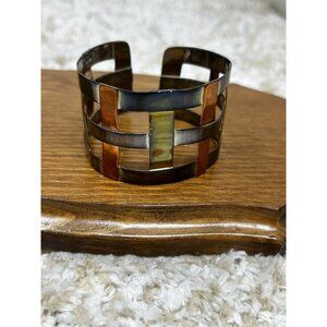 RLM Studio Sterling Silver Copper & Brass Basket Weave Bracelet